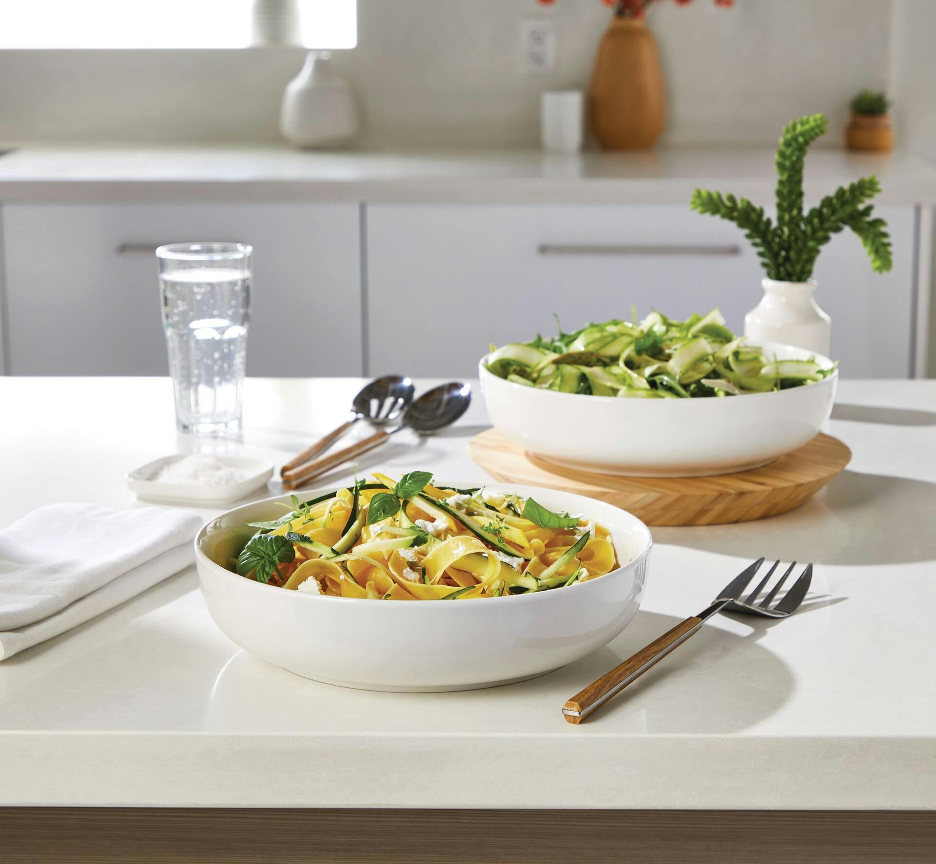 CANVAS Porcelain Low Serving Bowl, 10-in, White, 2-pk