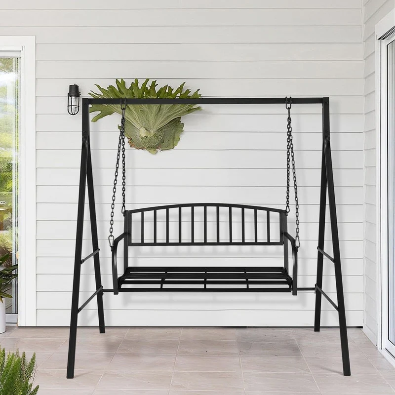 66 in 2-person Iron Porch Swing Stand