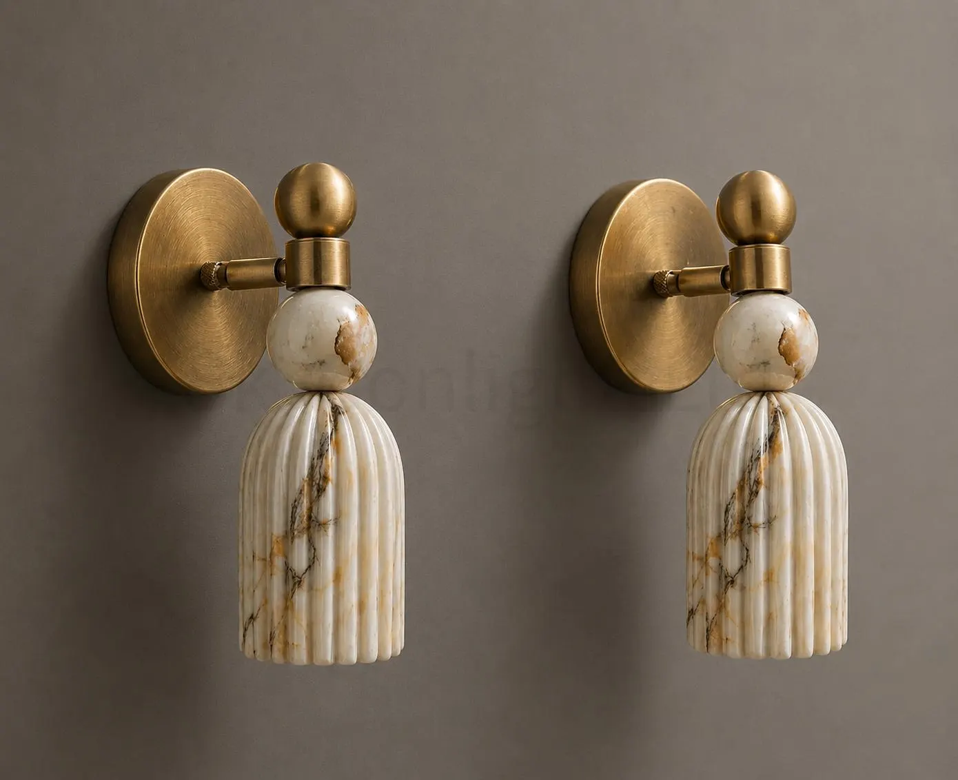 Mid Century Modern Alabaster Wall Sconce, Marble Shade Wall Light, Adjustable Antique Brass Bedside Lamp, Luxury Minimalist Lighting