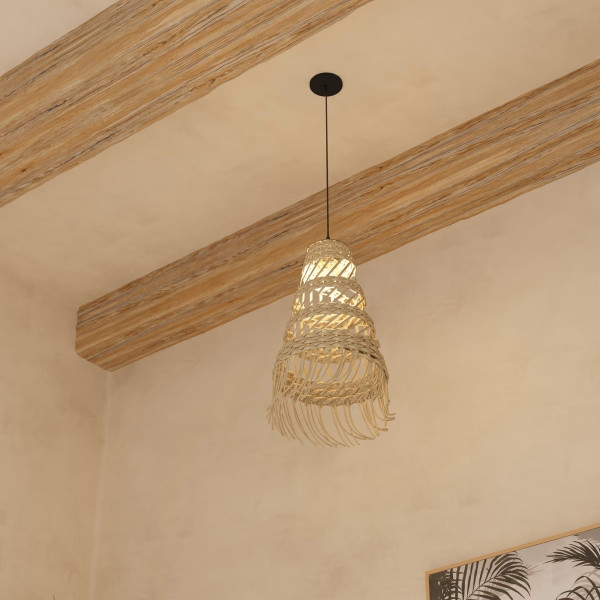 Lampa wisząca pleciona ze słomy LAHYS, Ø 28 cm