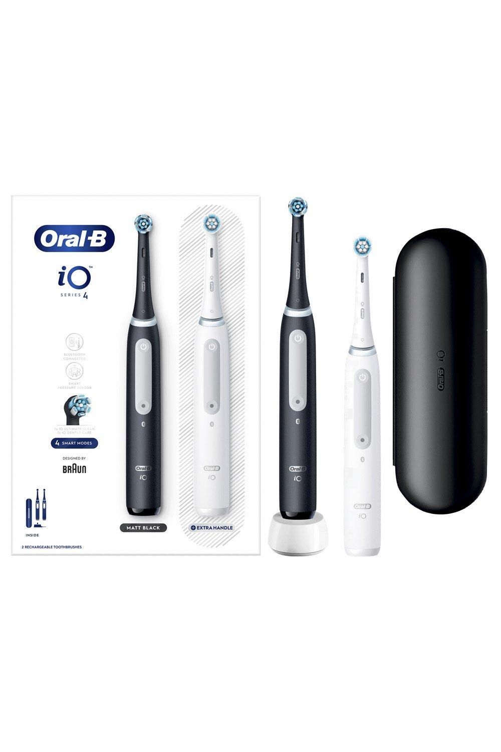 Oral B iO4 Black & White Electric Toothbrush Duo Pack