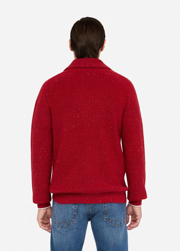 Cardigan in lana a trecce