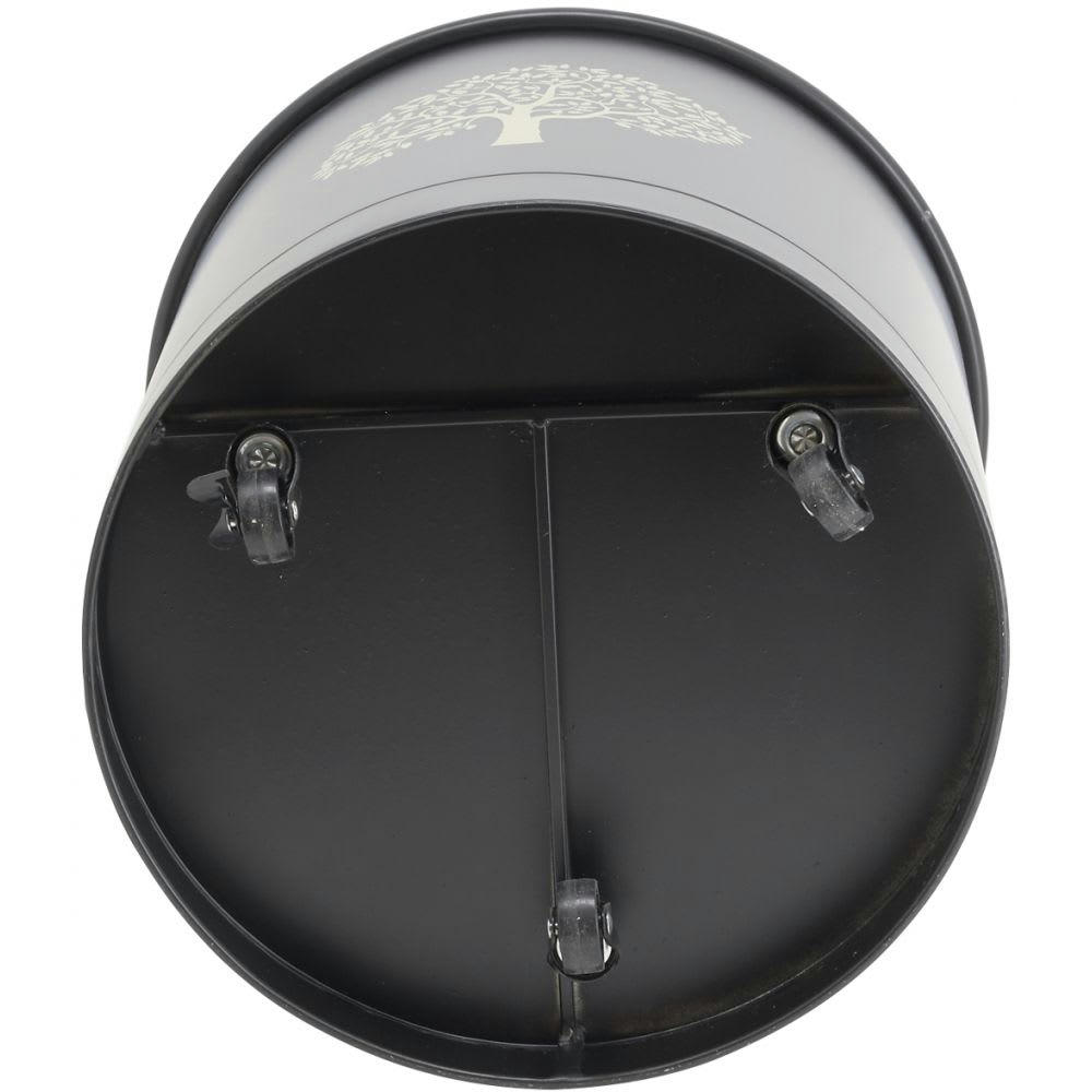 - Coffre à pellets à roulettes en métal métal noir cerf