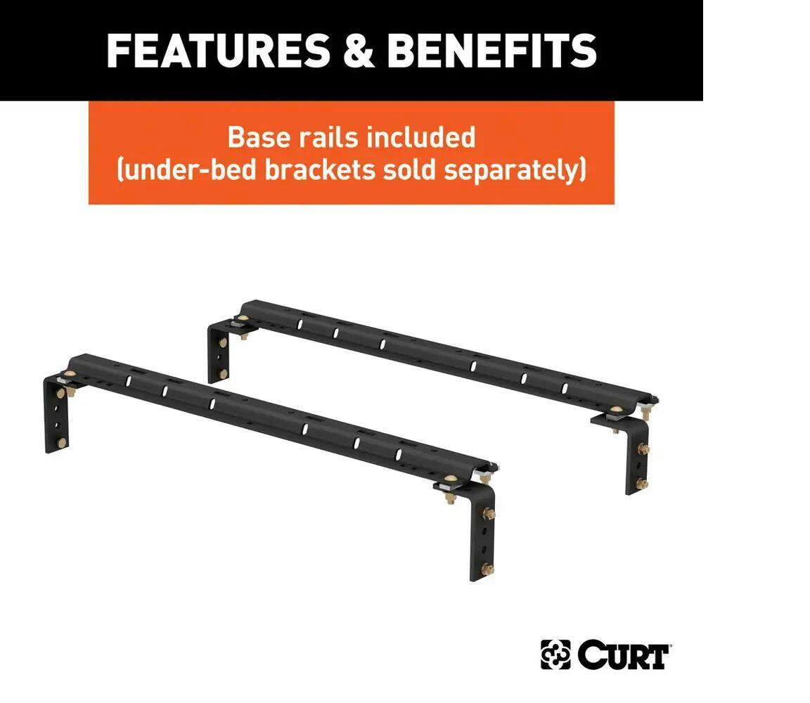 CURT E16 5th Wheel Hitch with Roller & Rails