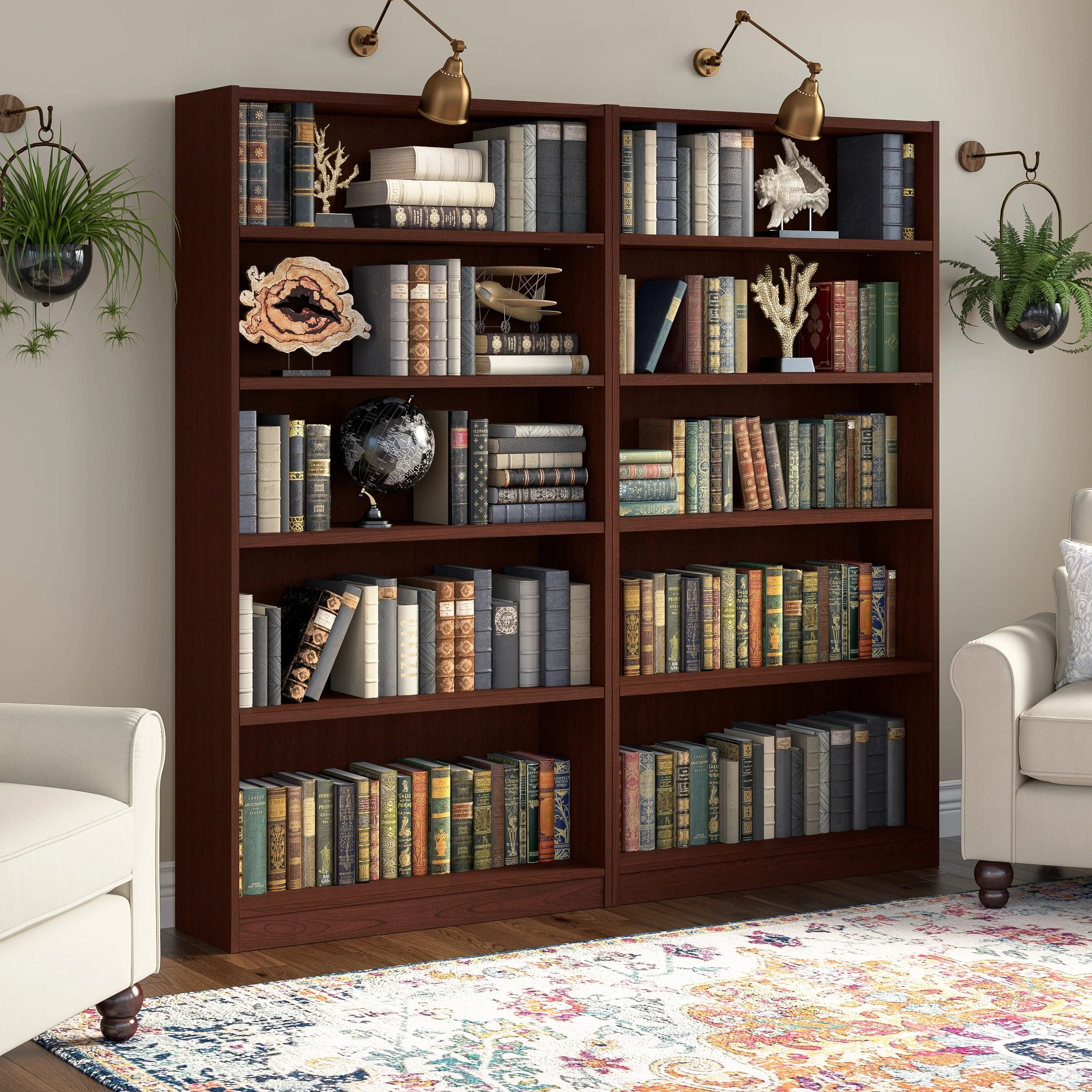 Universal Tall 5 Shelf Bookcase Storage by Bush Furniture