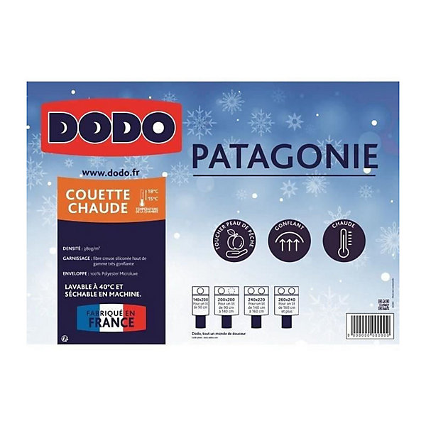 DODO Couette chaude Patagonie blanc - 140x200 cm