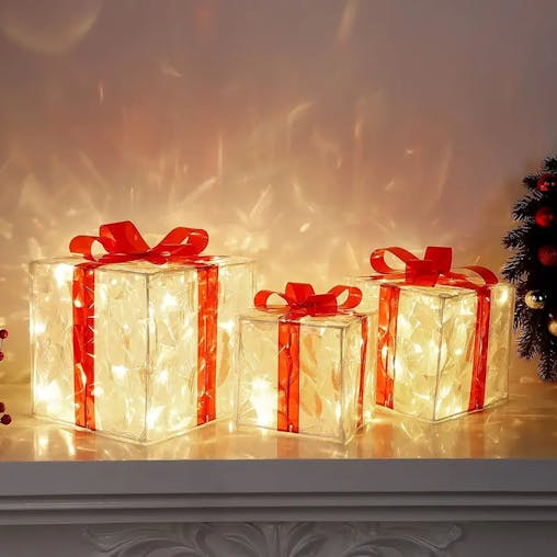 NNETM Enchanted Glow: Illuminated Christmas Gift Boxes