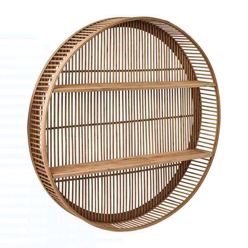 Wandkastje bamboe rond - &Oslash;75x12.5 cm