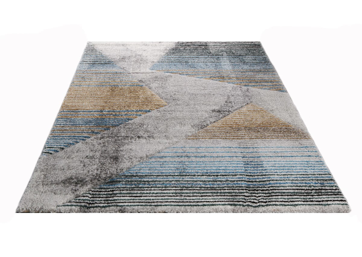 Dywan Diamond New 3D Geometria turkusowo-złota 80x 140