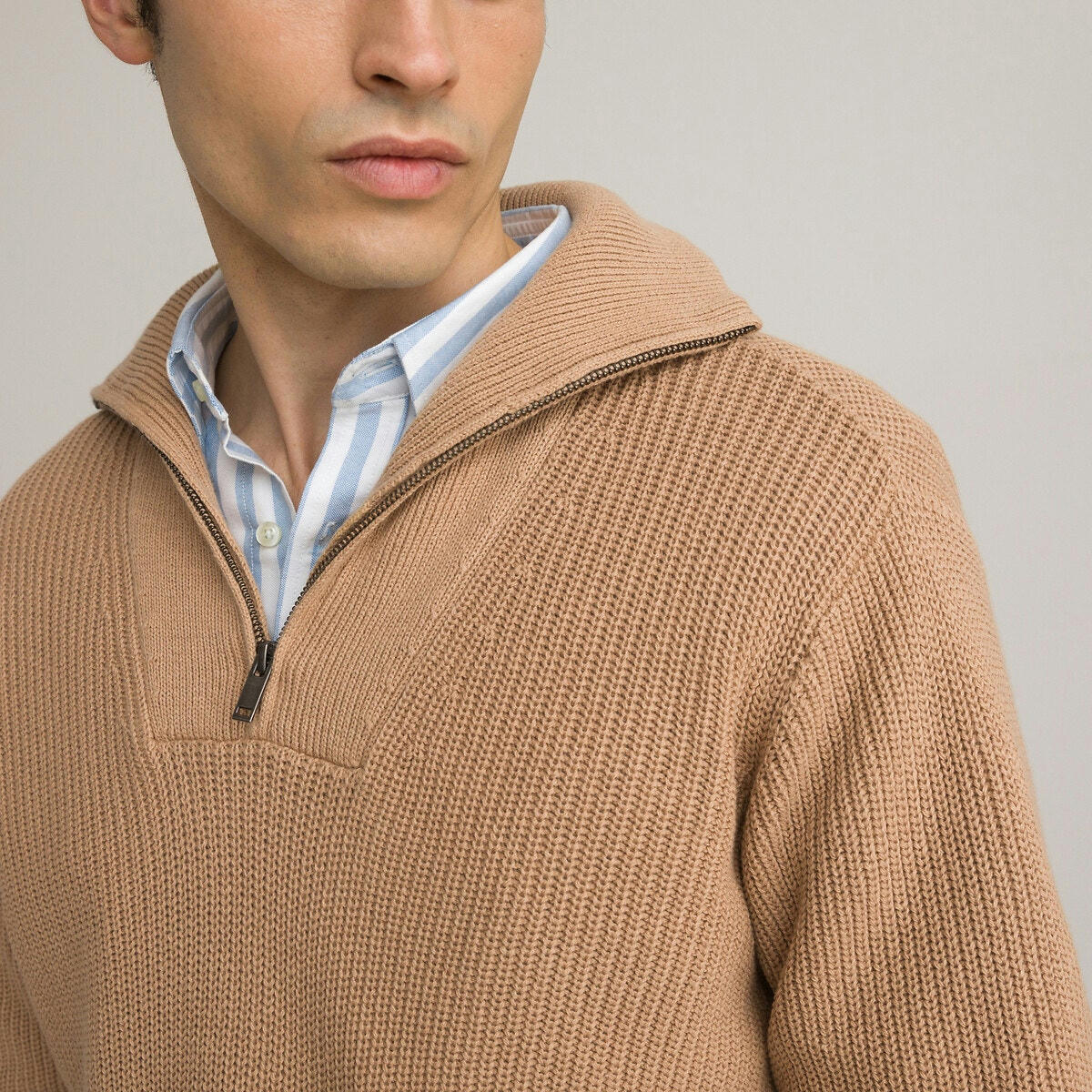 Pull demi-zippé col camionneur en coton