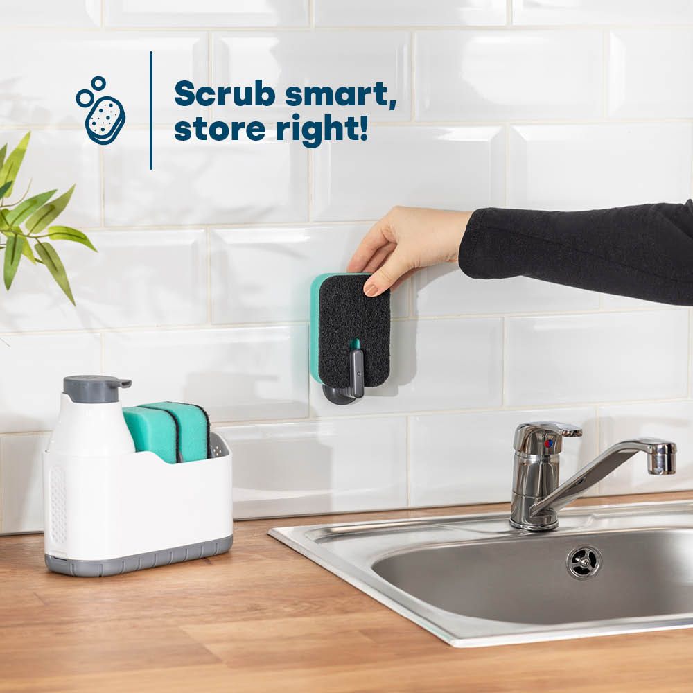 LIVIVO Kitchen Sponge Holder with Cleaning Sponges