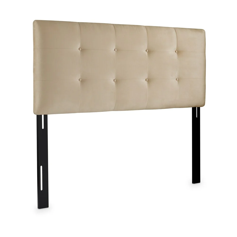 Skyline Furniture Tufted Headboard in Micro-Suede Oatmeal