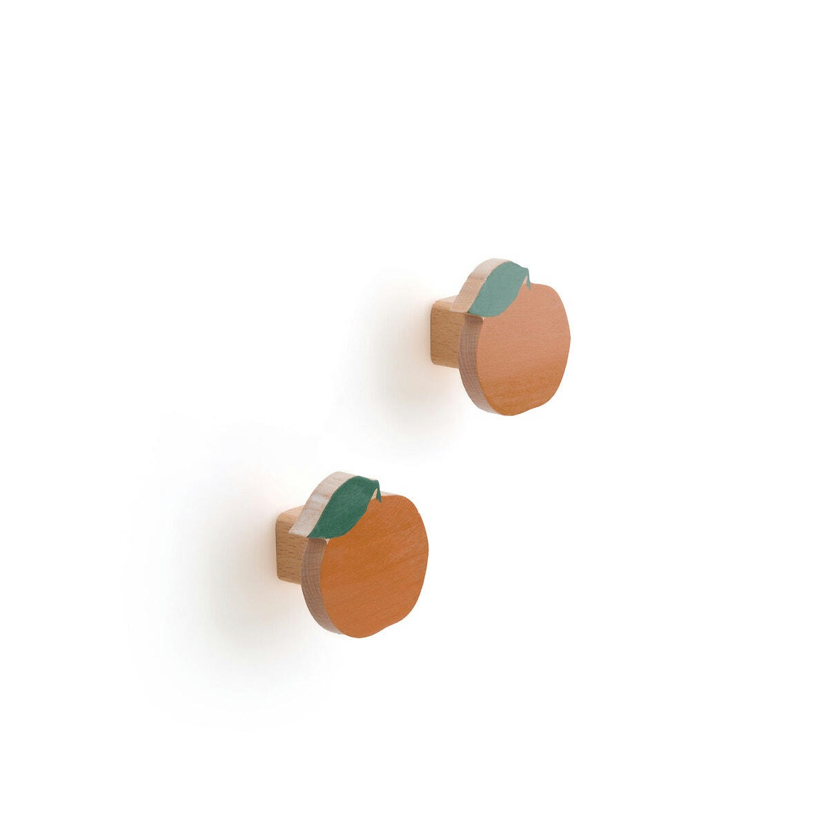 Lot de 2 patères clémentine en hêtre, Mentina