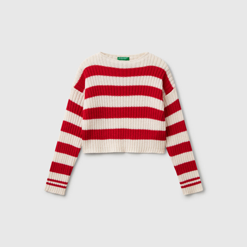 Two-tone striped sweater