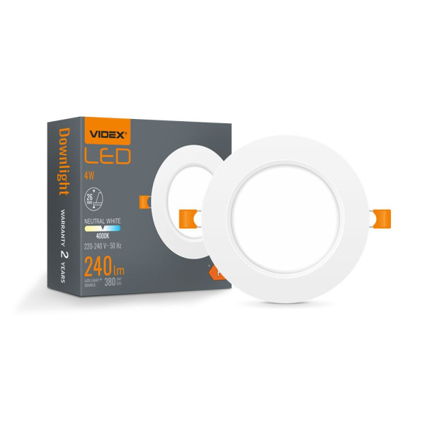 Oprawa wpuszczana DownLight okrągła biała LED 4W 4000K 380lm IP20 Videx