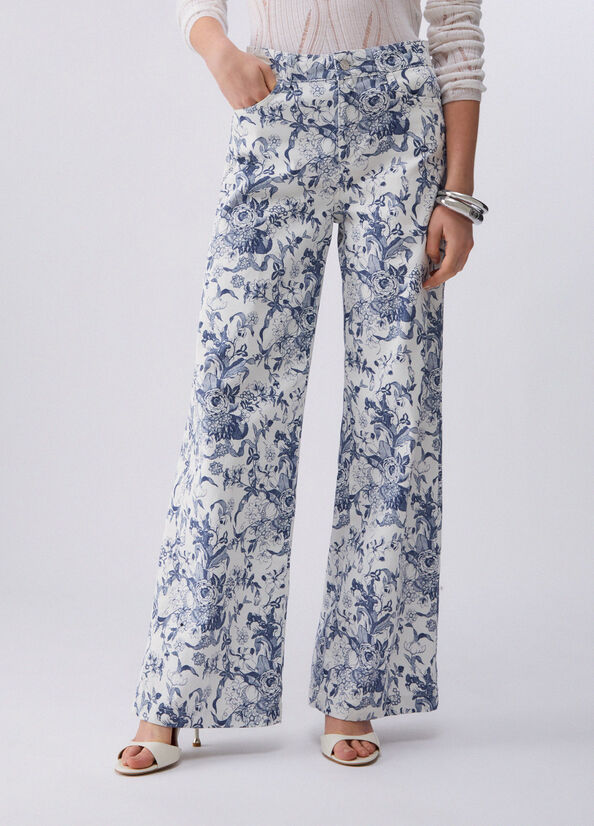 Pantaloni flare stampati
