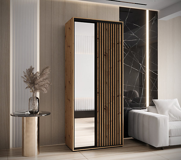Armoire Lanko 2 a portes coulissantes H. 235,2 x L. 100 x P. 60 2 portes