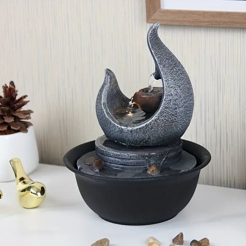 NNETM Moon Fountain USB-Powered Tabletop Waterfall Kit
