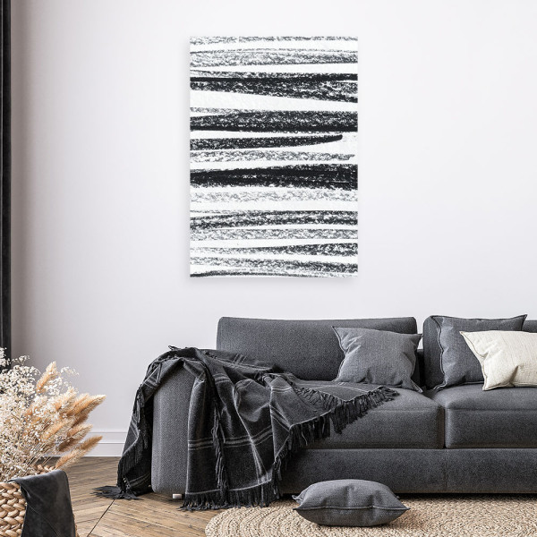 Obraz czarno biały do salonu sypialni biura, Poziome linie 20x30