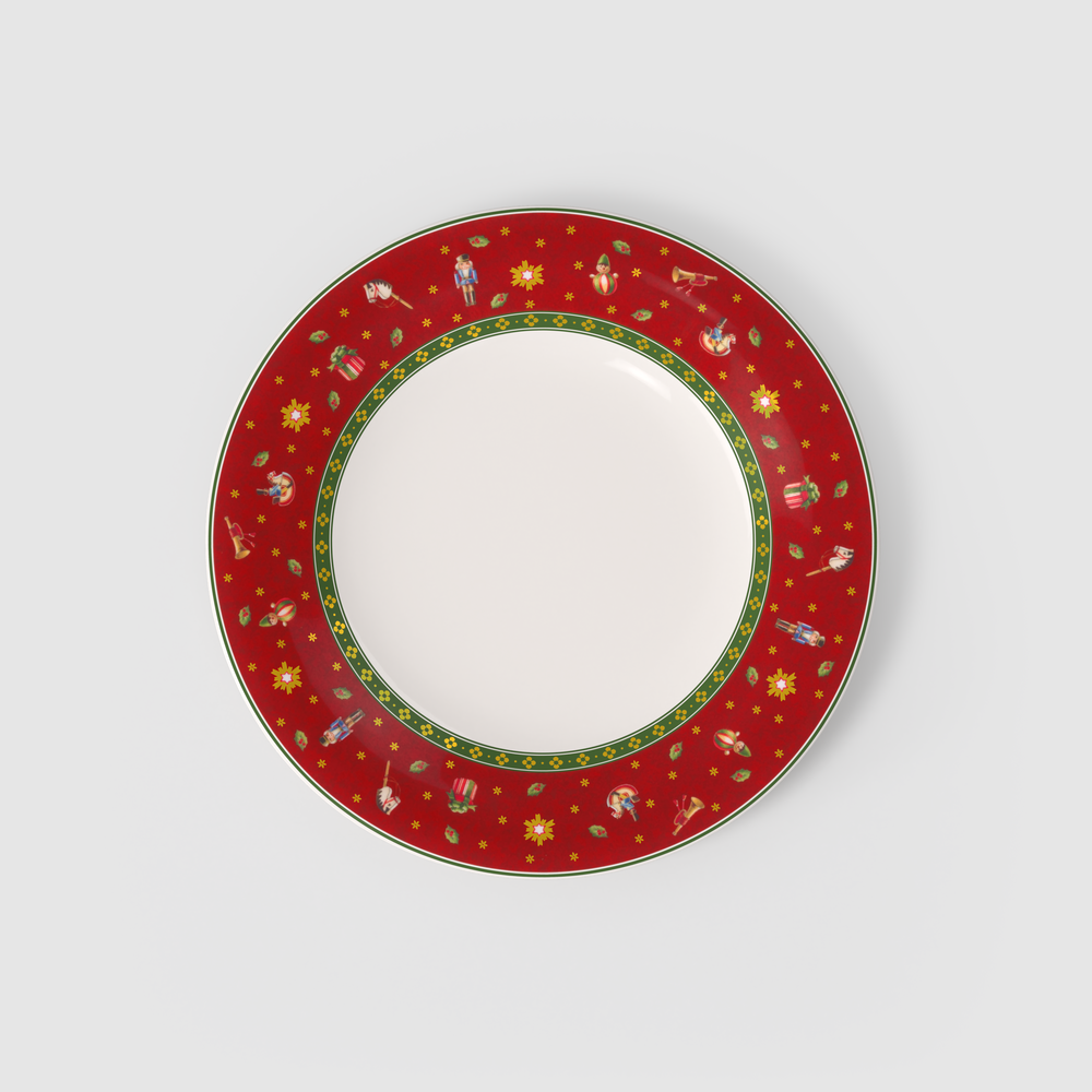 Toy's Delight Dinner plate - Red, 10.6'', Premium Porcelain