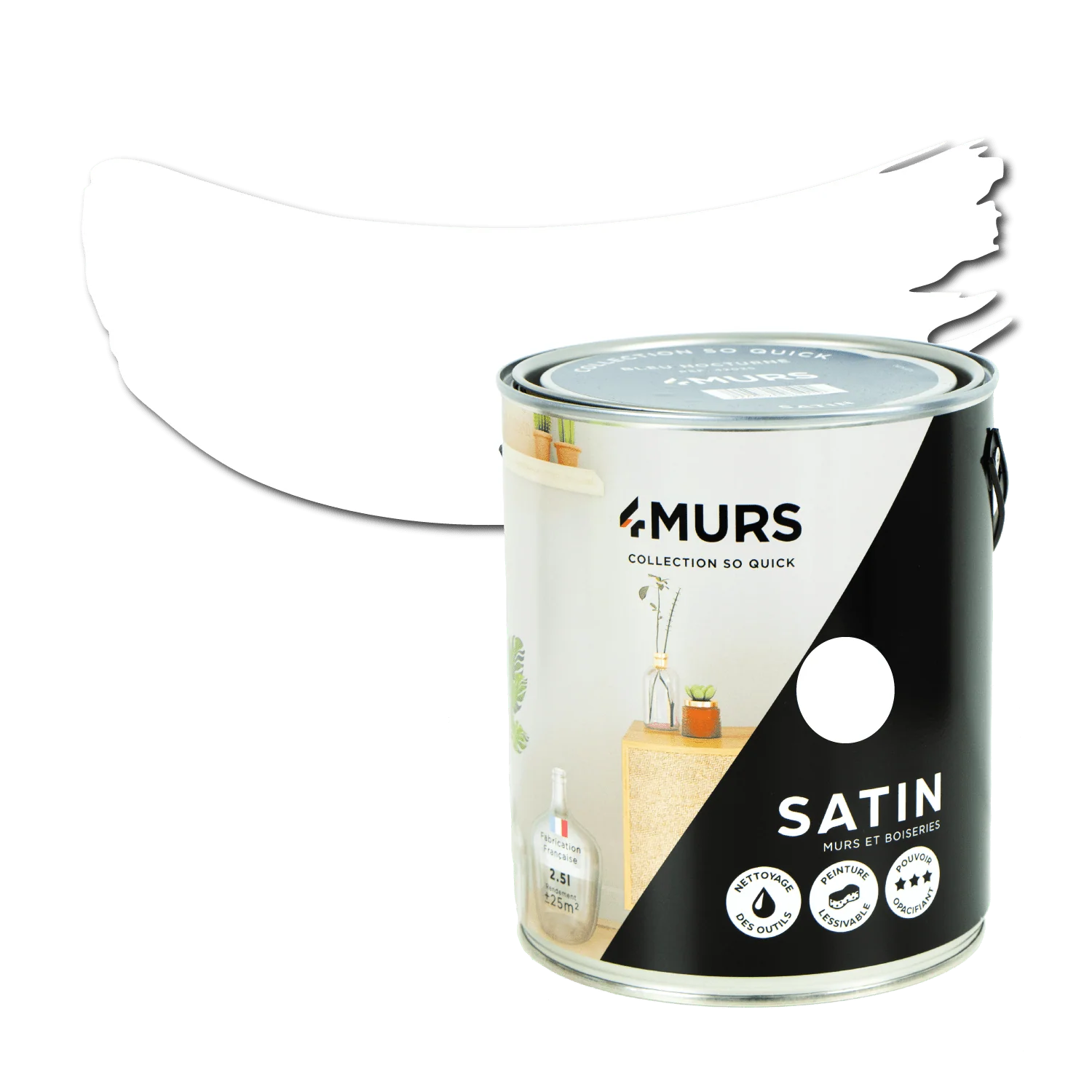 So Quick Peinture Peinture blanc Satiné 2,5 L