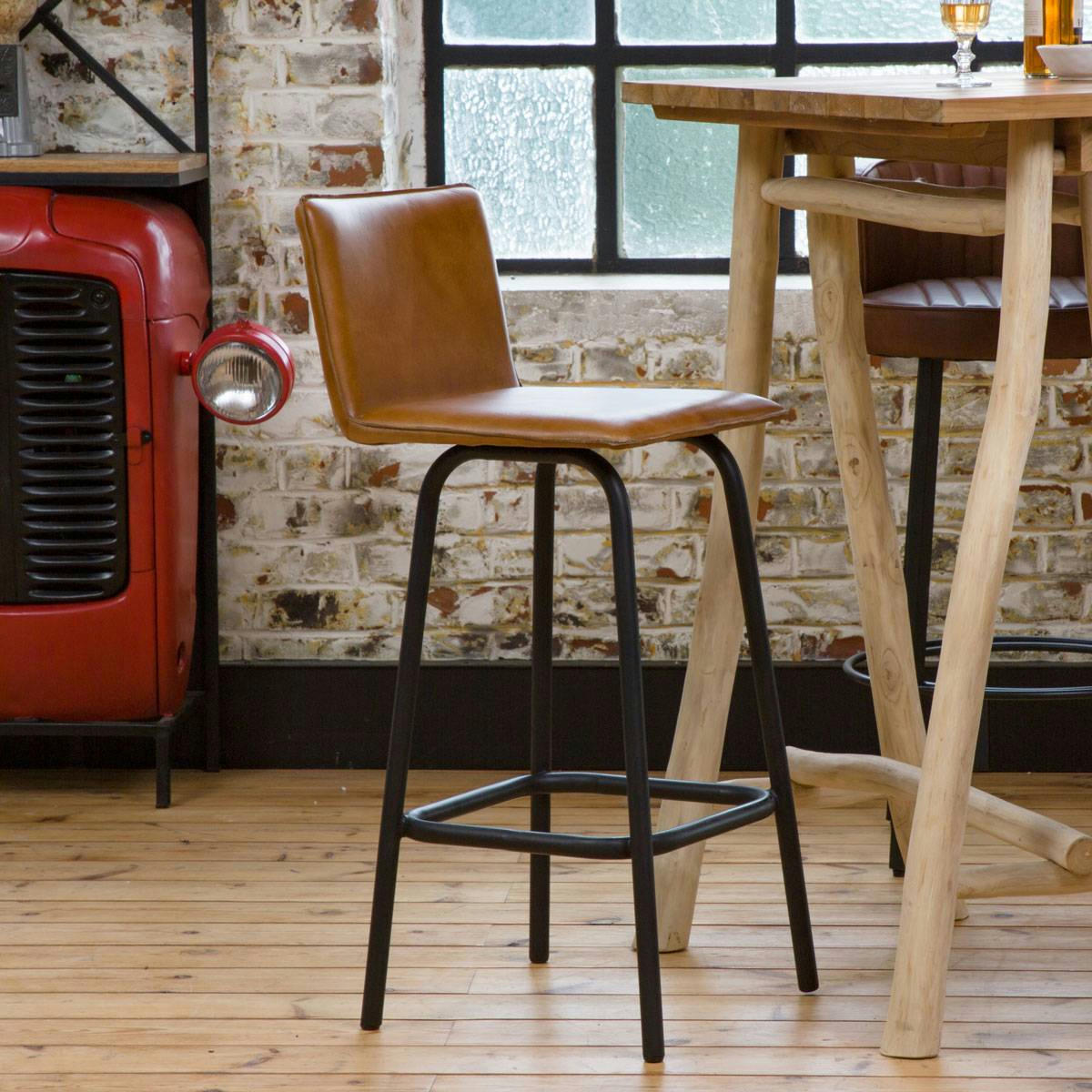 SUZANNE - Lot de 2 chaises en métal marron 43 cm