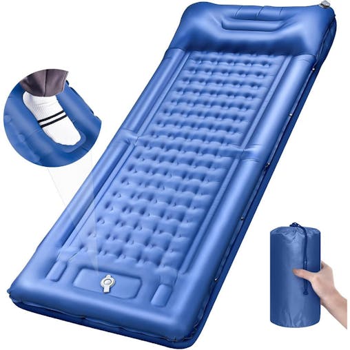 NNETM 5-Inch Inflatable Camping Sleeping Mat with Pillow