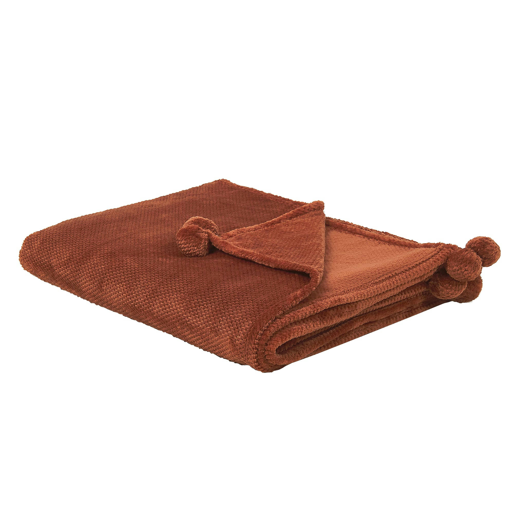 SAITLER - Couverture en polyester marron 220x200cm
