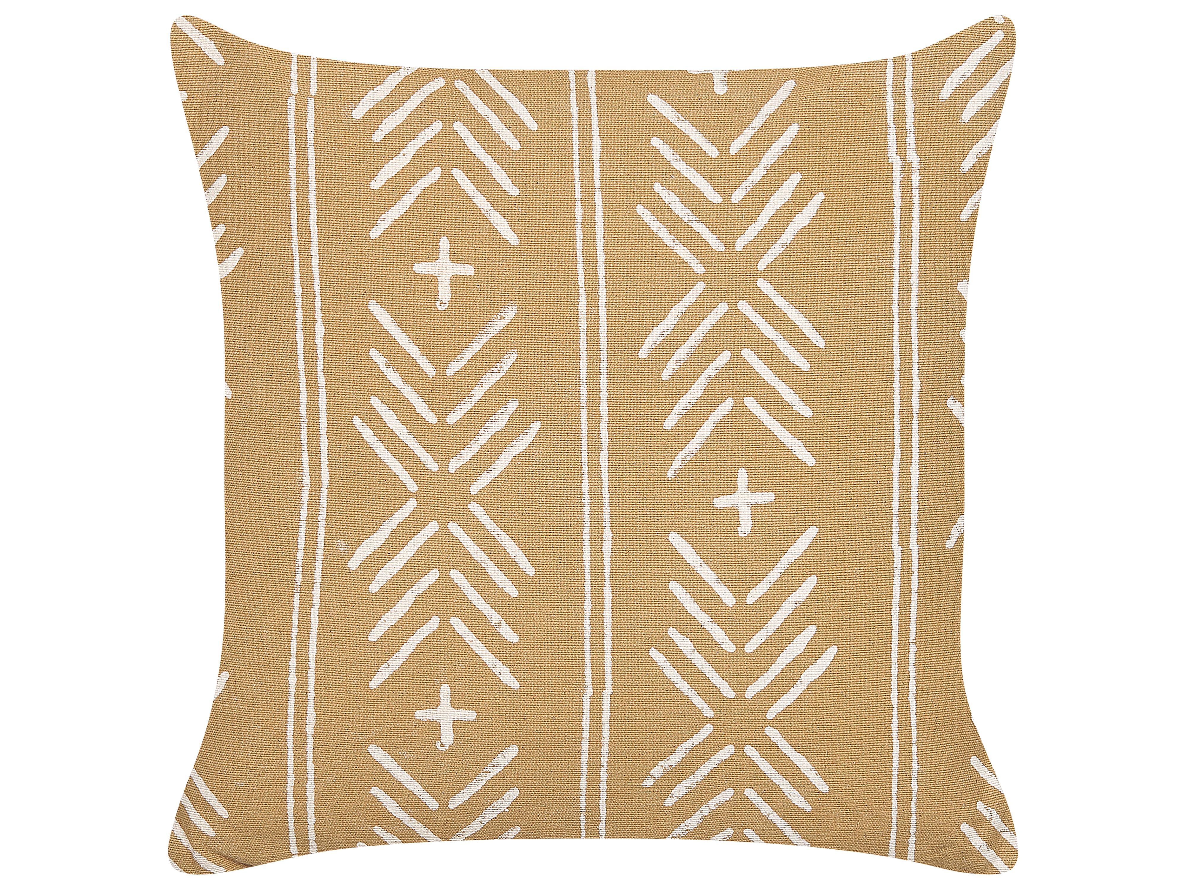 Throw Cushion BANYAN Cotton 45 x 45 cm Sand Beige Geometric Pattern