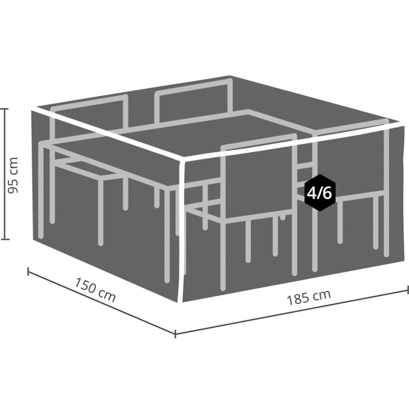Housse pour ensemble de jardin 185 x 150 x 95 cm PEREL