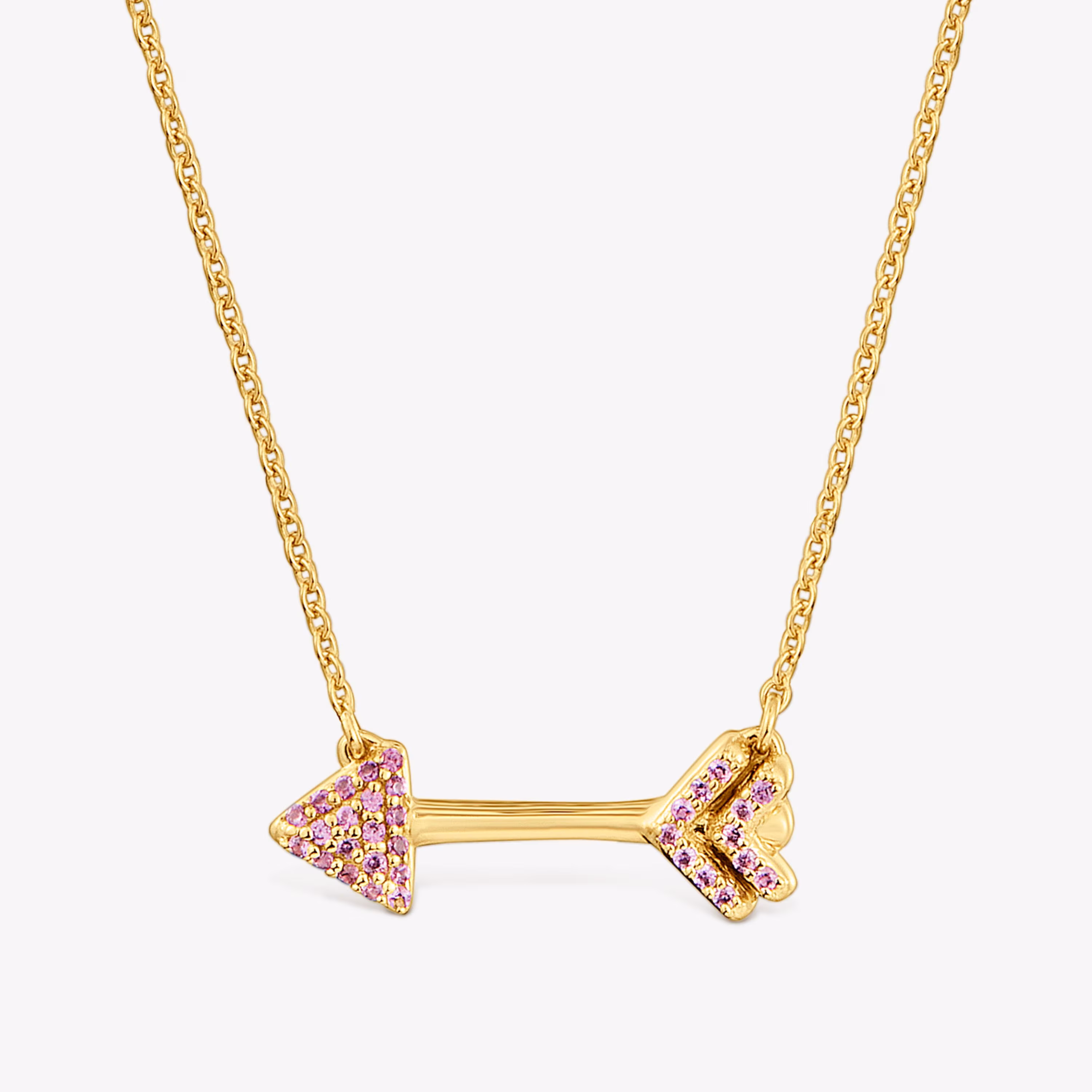 Collar con baño de oro 18 kt sobre plata y rodolitas TOUS Flechazo