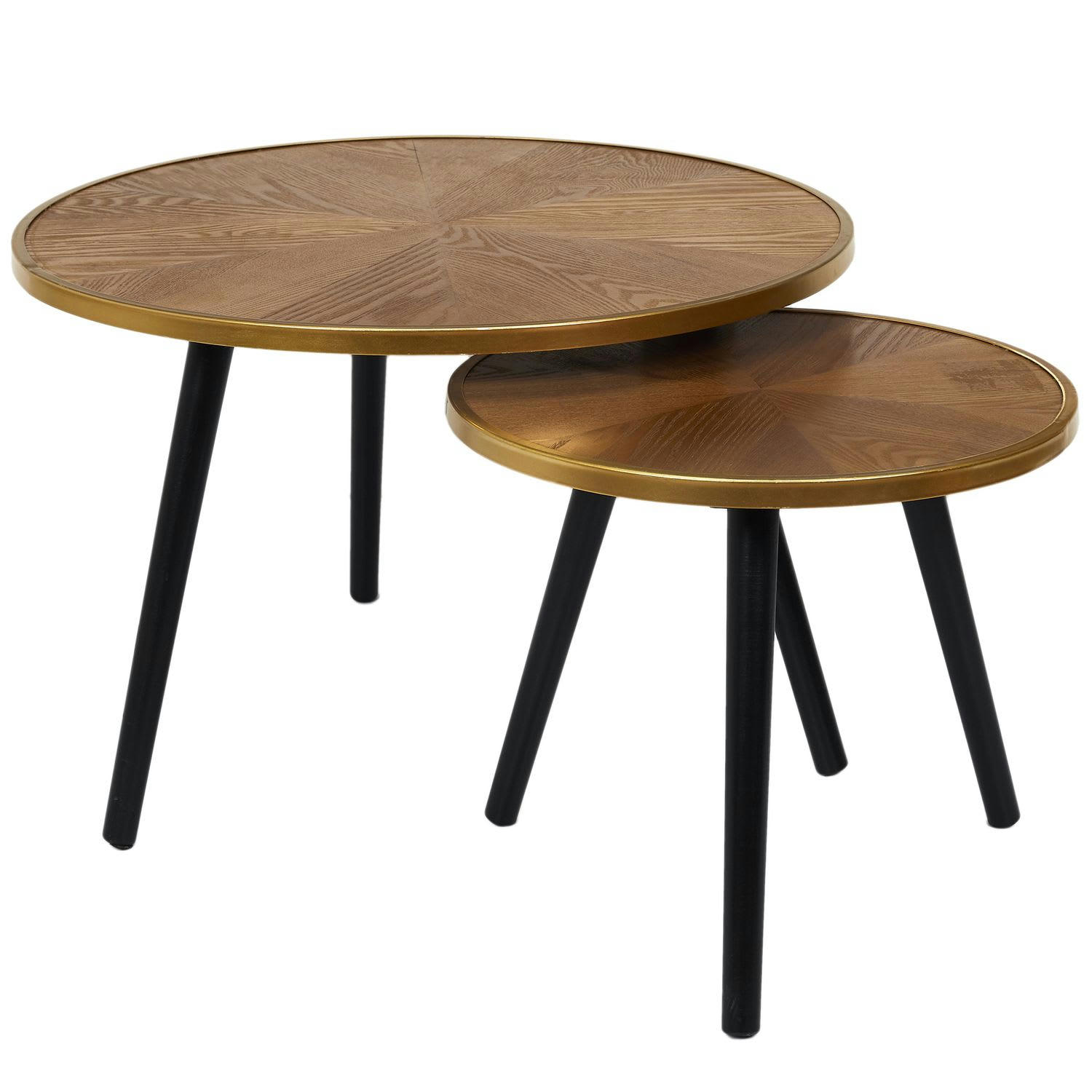 FELIX - Duo de tables gigogne noir et doré or