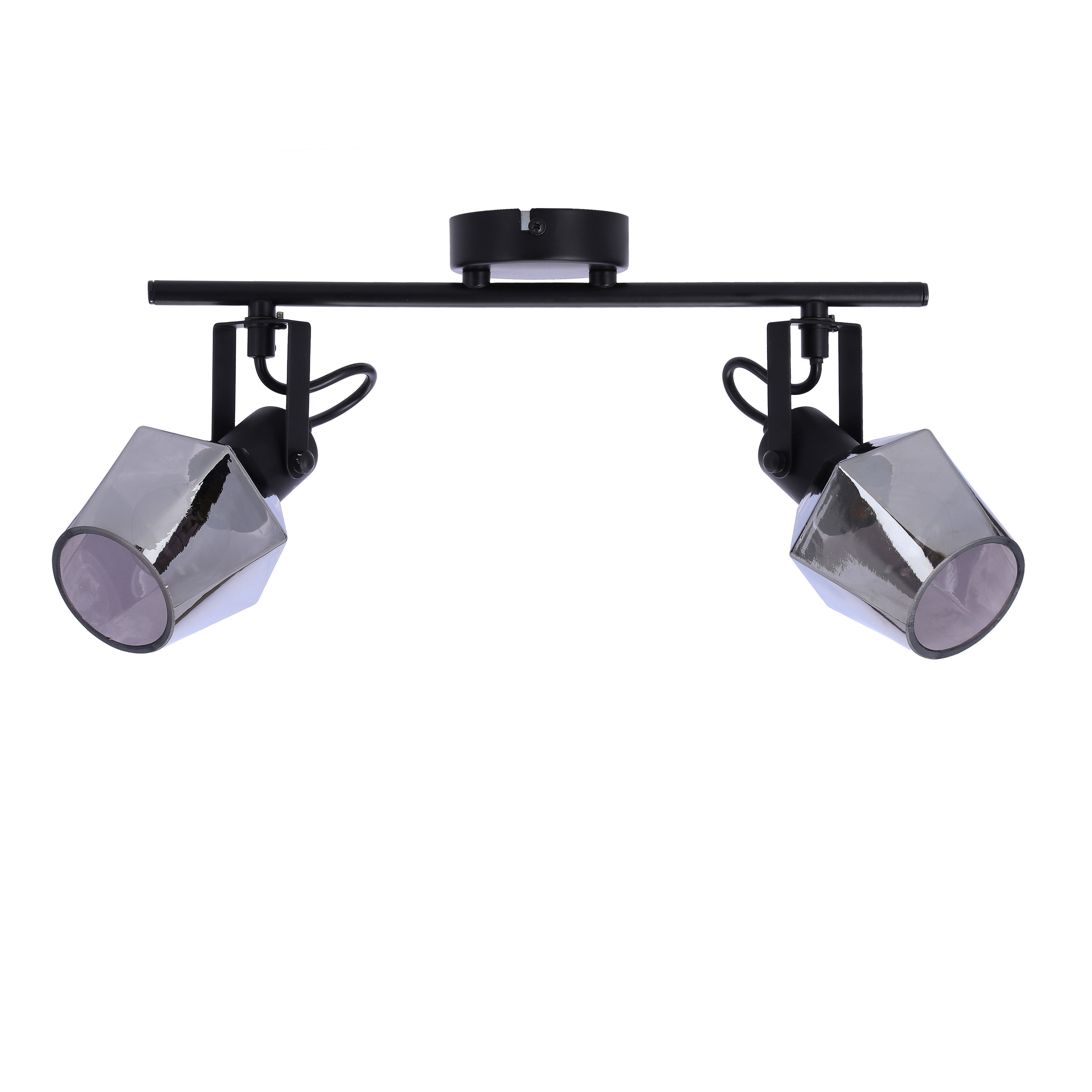 Lampa sufitowa czarna-dymiona RANDI 2xE14x15W wym: 22x44x9 cm Candellux