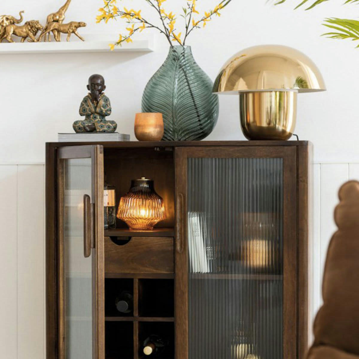 SEZIM - Lampe de table tendance en métal doré