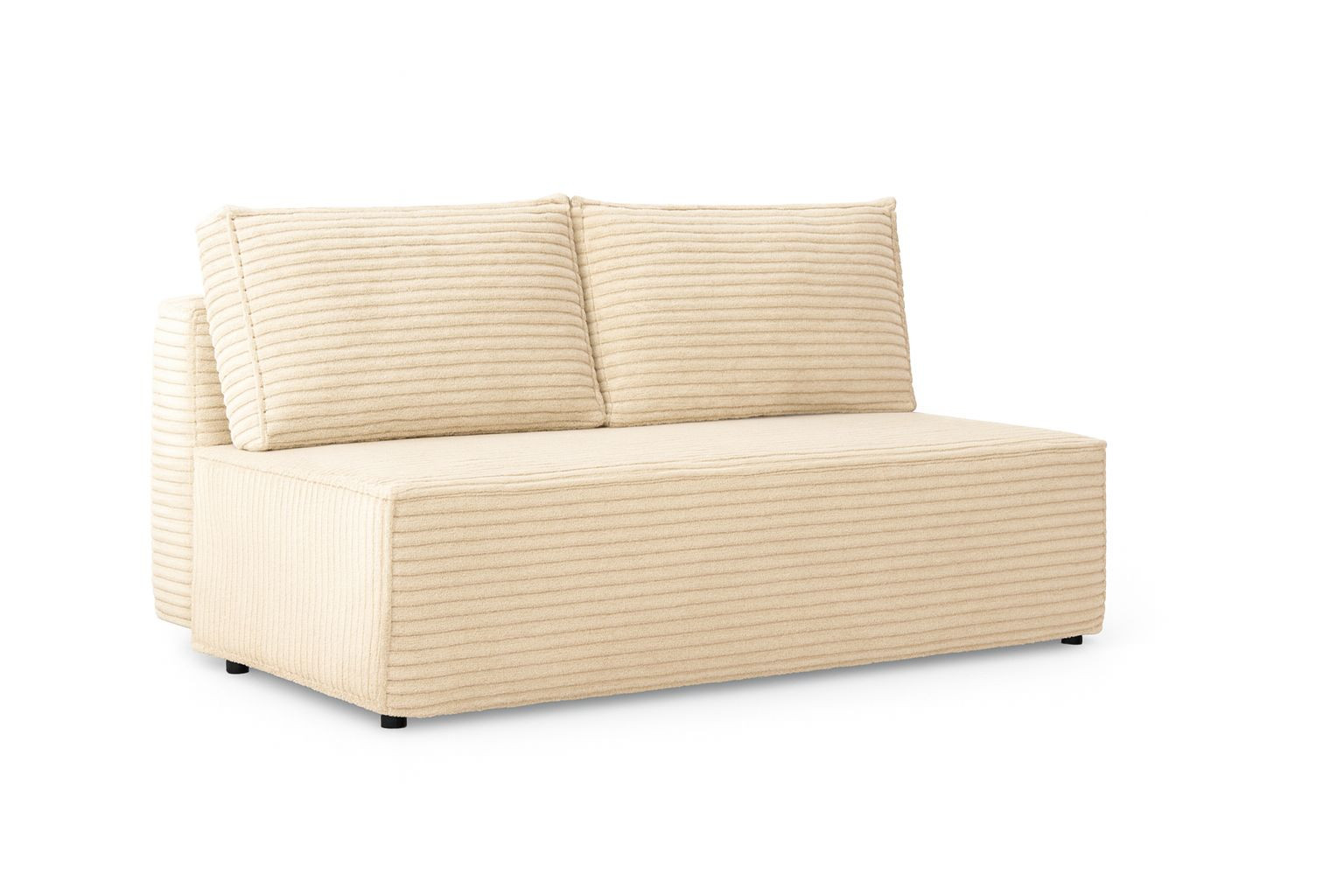 Sofa z funkcją spania i przechowywania, sofa DUO, tkanina Velo, Ecru