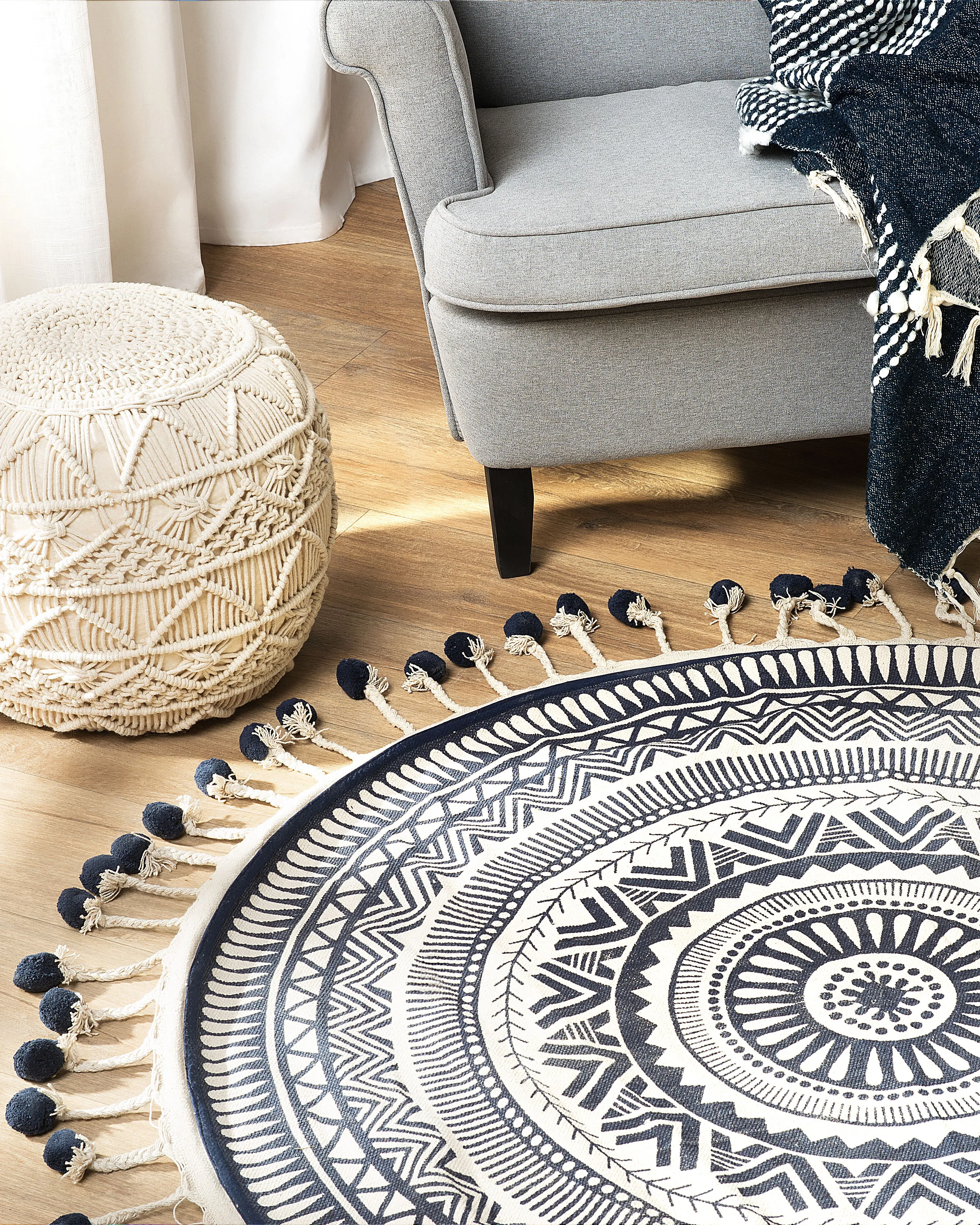 Rug TATVAN Blue ? 120 cm Cotton