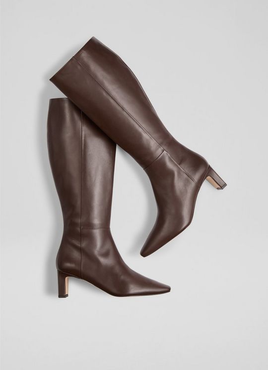 Margarite Brown ChocolateLeather Knee High Boots