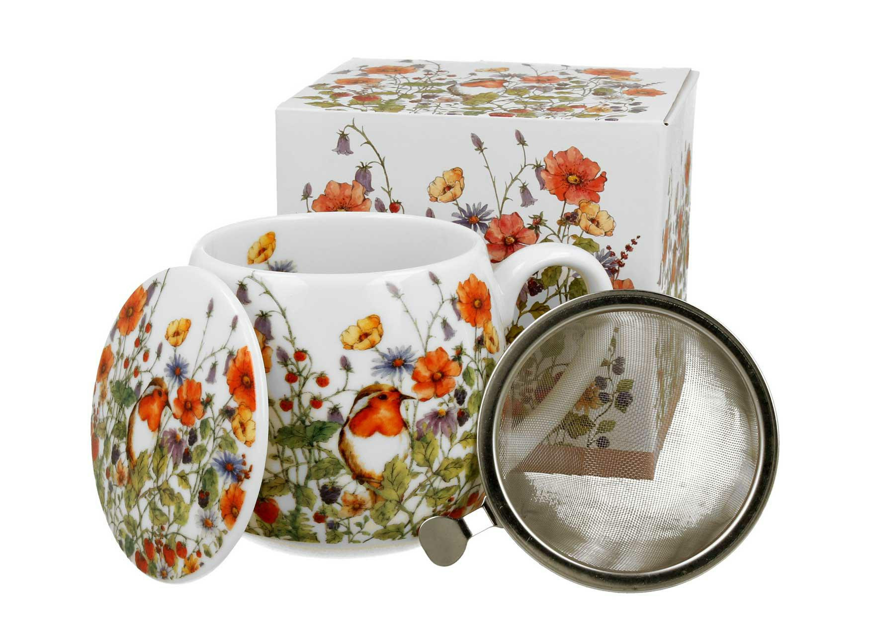 Kubek z zaparzaczem Wild Birds porcelanowy 430 ml