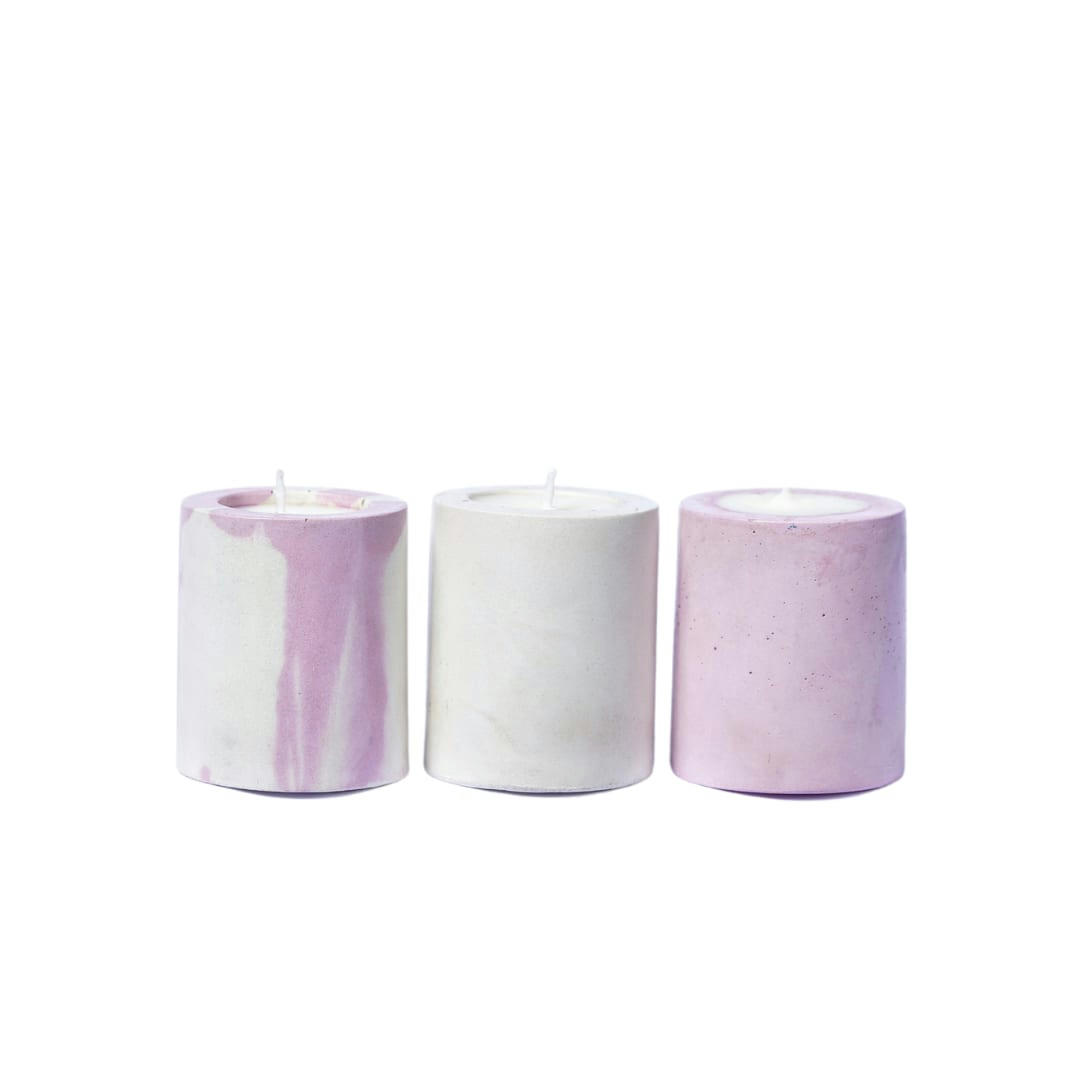 BABY BOUGIES - Baby bougies en béton rose pastel