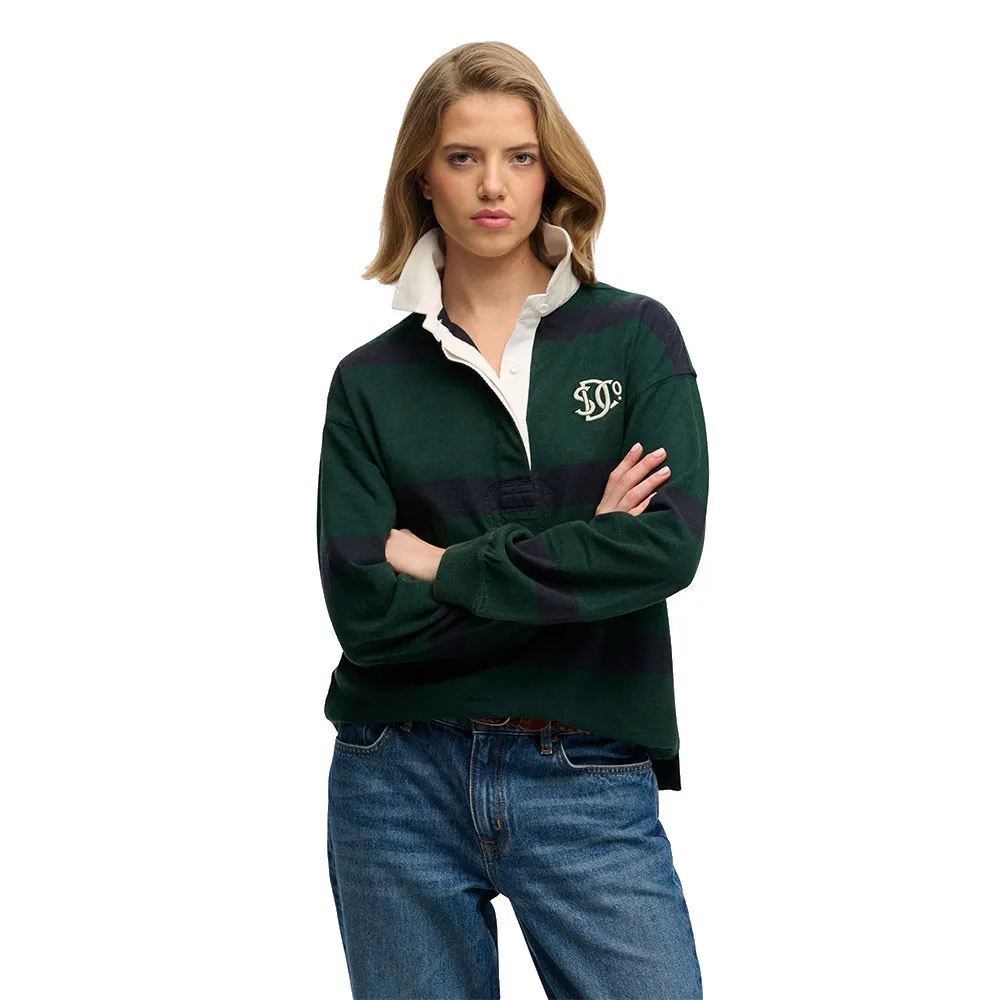 Superdry Heritage Stripe Rugby long sleeve polo