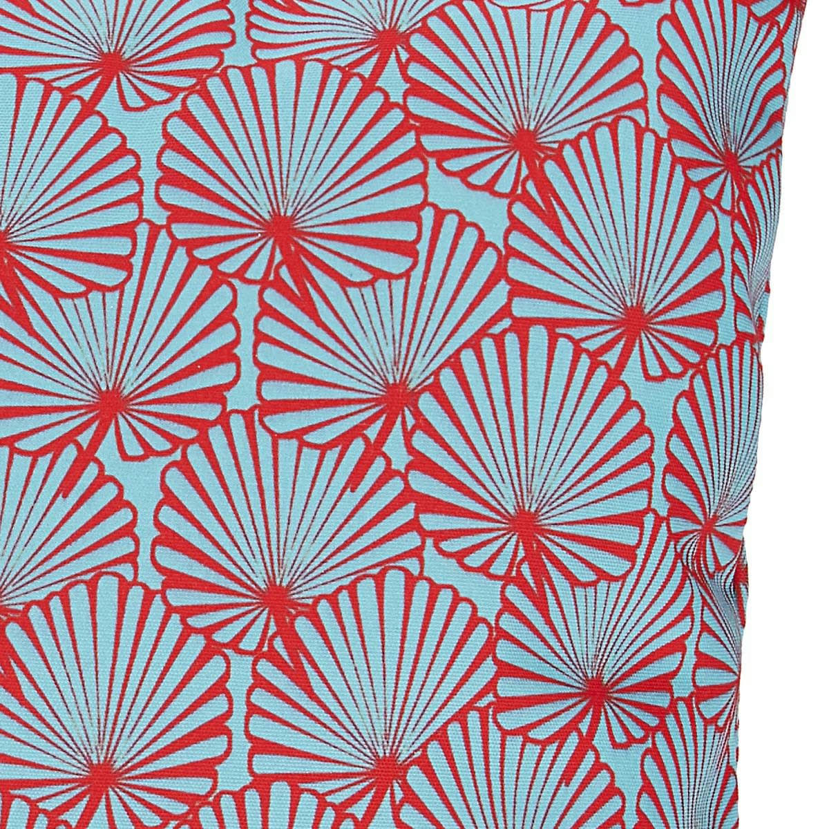 TROPICAL - Housse de coussin extérieur graphique turquoise 45x45cm