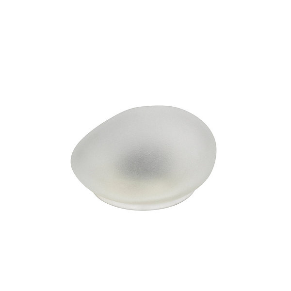 Galet solaire en verre dépoli- Hauteur 8,5cm, 1 LED blanc chaud- 3 Lumens- Eclairage extérieur Jardin