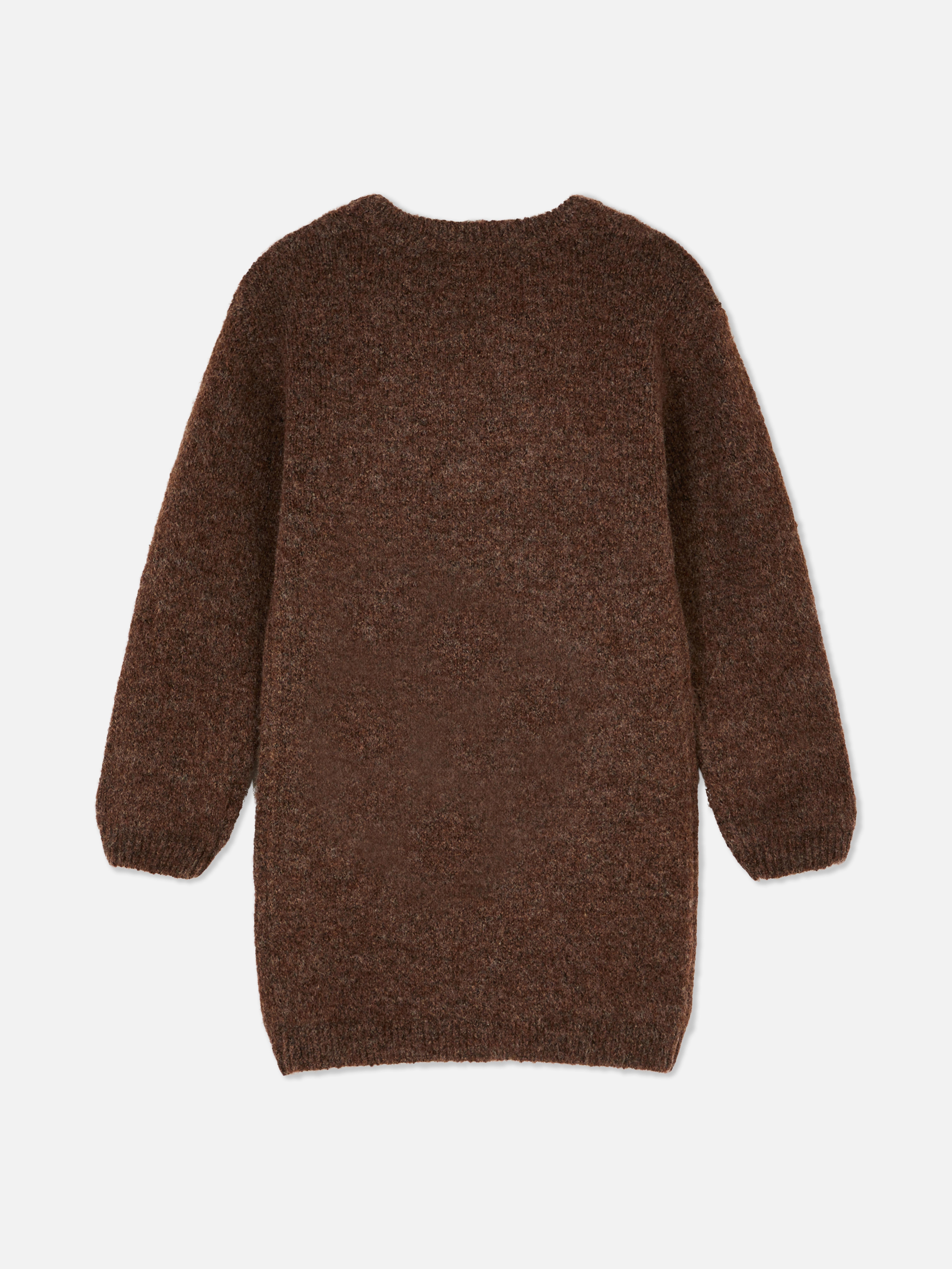 0-36mths | Floral Embroidered Sweater Dress and Tights Set