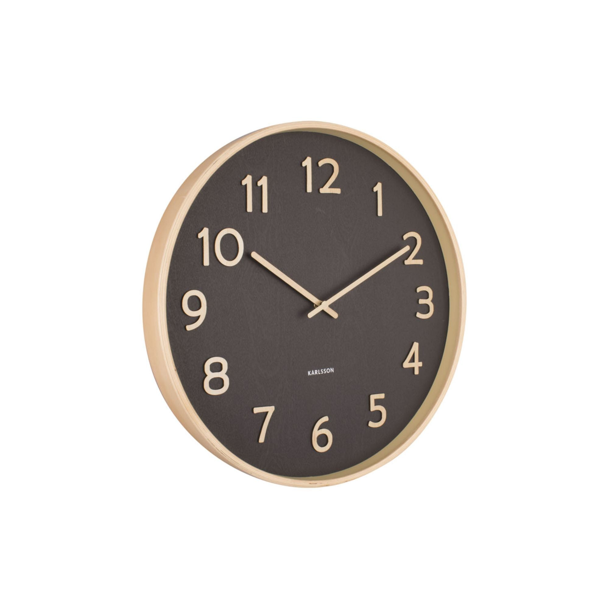 Karlsson wandklok Pure Wood - zwart - Ø40cm