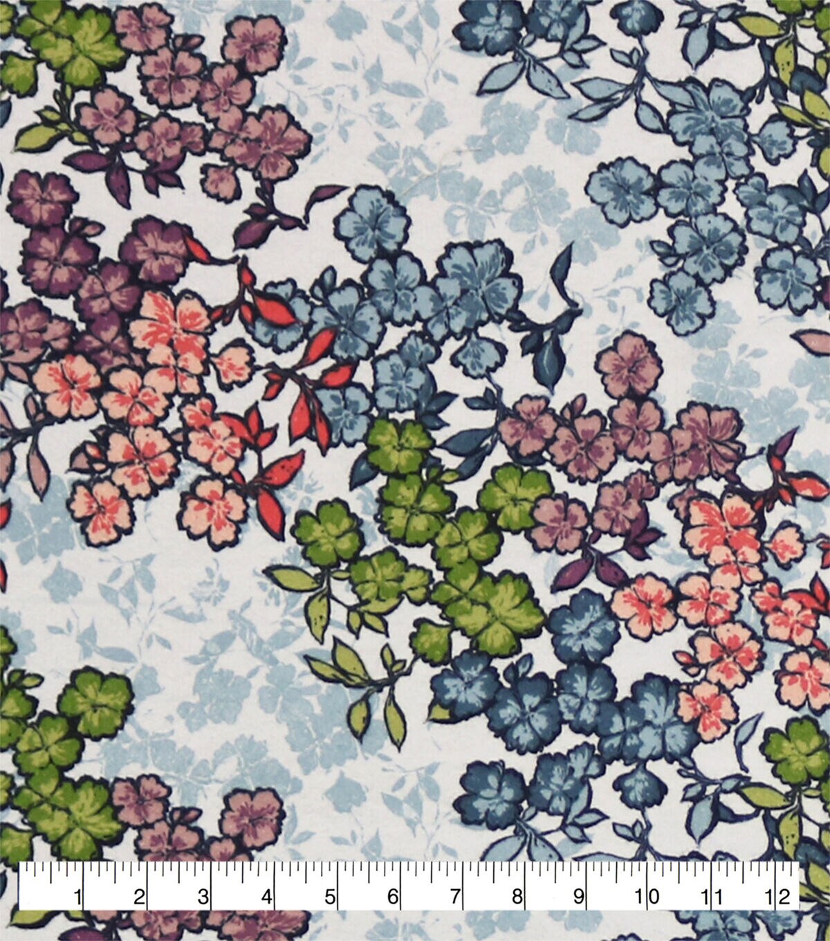 Floral Burst And Shadows Super Snuggle Flannel Fabric