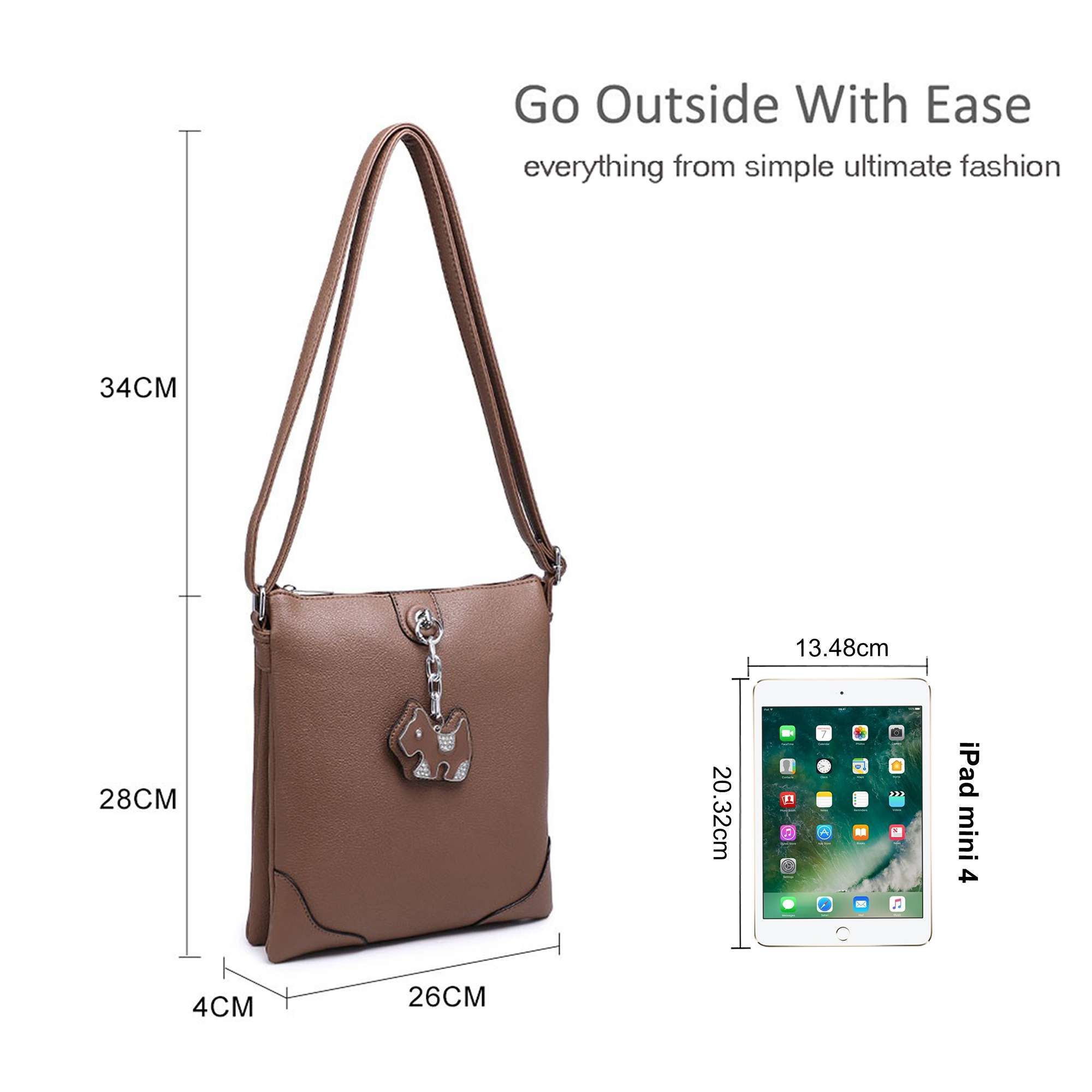 Kitise Chic Puppy Charm Faux Leather Crossbody Messenger Bag