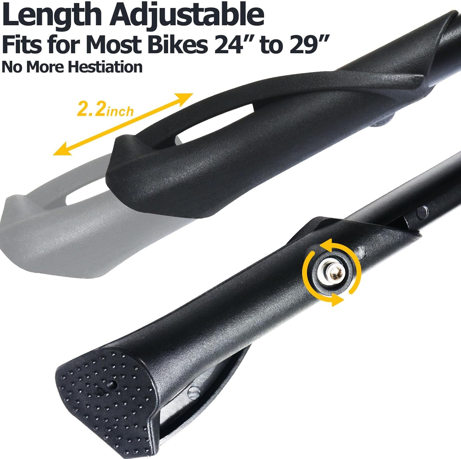 TOPCABIN Aluminum Alloy Bicycle Kickstand - Adjustable, Rear Side/Center Mount for Adult Bikes 24-29 inch (Black)