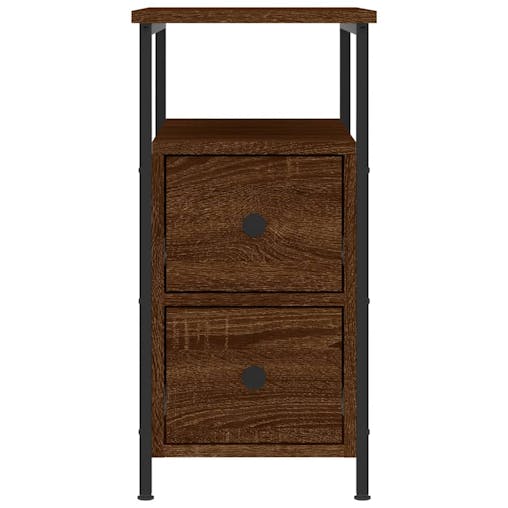 NNEVL Bedside Cabinet Brown Oak 30x60x60 cm Engineered Wood