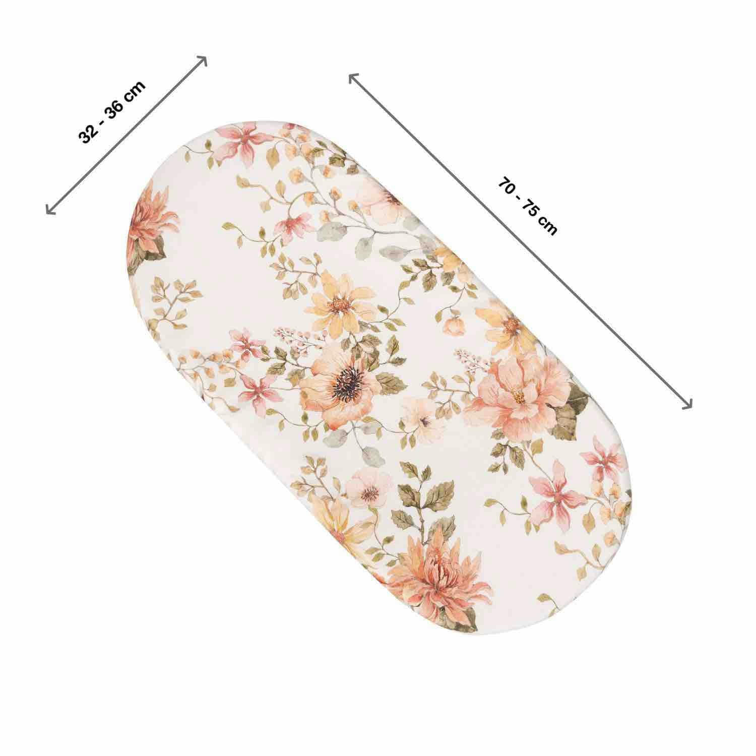 CORAIL - Drap housse couffin ovale en bambou, Corail