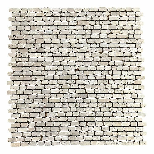 Mosaïque en travertin Blanc Ivoire Vieilli - Antico Wall - 0,8 MM